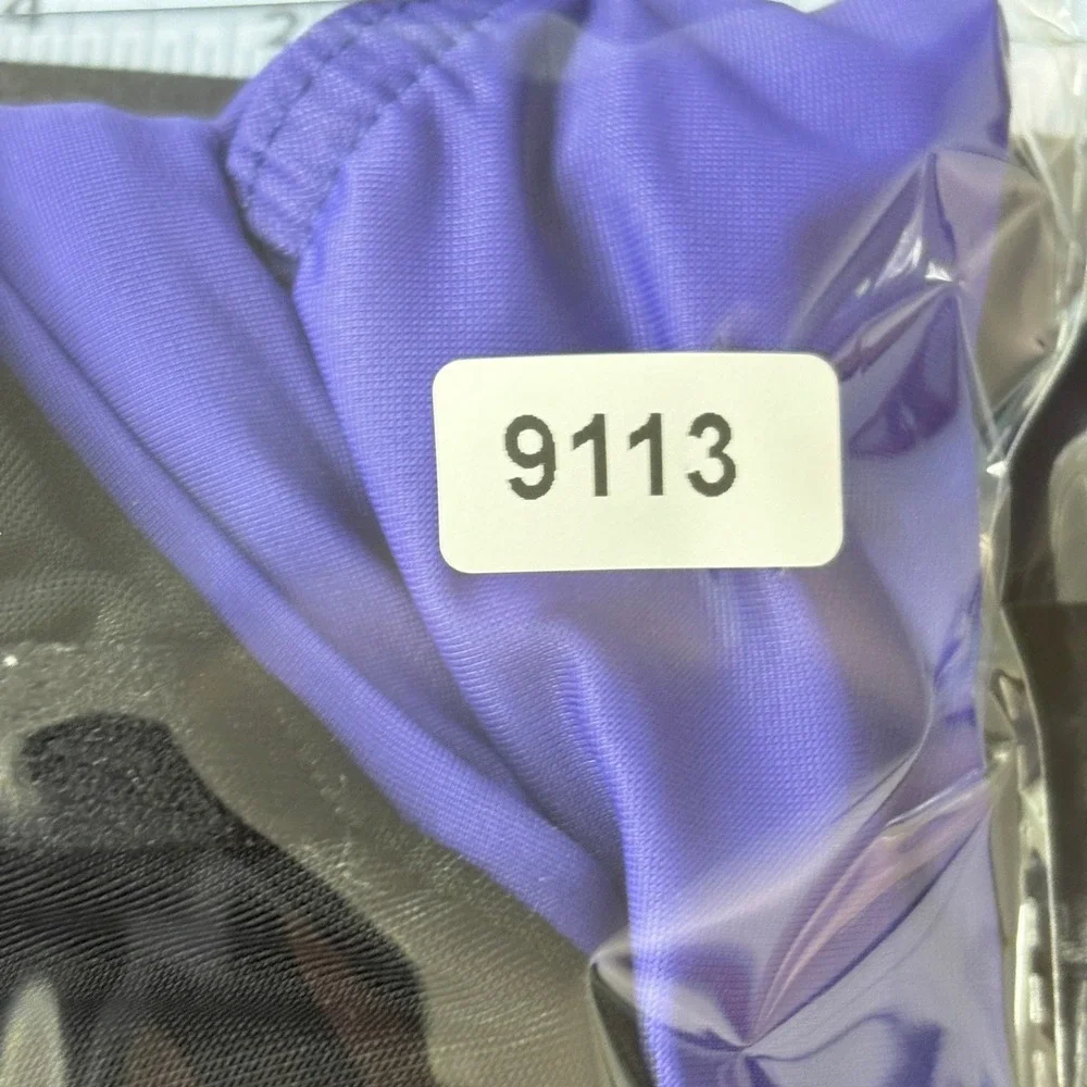 Lands' End Women Swimsuit 24W Purple One Piece Twist‎ Front Ruched 477718 Beach